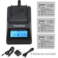 Kastar Fast Charger + NB-4L Battery (3X) for Canon SD40, SD30, SD200, SD300, SD400, SD430, SD450, SD600, SD630, SD750, SD780, SD940, SD960, SD1000, SD1100, SD1400, TX1, ELPH 100, 300, 310, 336, VIXIA