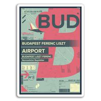 2 x 10cm Budapest Airport Vinyl Stickers - Hungary Sticker Laptop Luggage #17180 (10cm Tall)