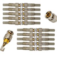 Igreeman 20 Pack BNC Male Coaxial Connectors Screw-Lock Terminal Brass Adapter for CCTV Home Security Surveillance Camera RG59 RG6 Video Transmission Coax Cables