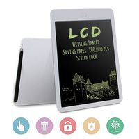 LCD Drawing Writing Tablet,MUEQU Portable Durable Electronic Notepad Graphics board eWriter Graffiti with Memory Lock and Stylus for School Office Home Memo Notebook (10''/White)