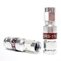 100 Pieces PCT-TRS-11LMG Compression RG11 Connector Torque Retaining Continuous Ground Standard through Quad-Shield Weather Seal Coaxial Fitting 21mm Stroke Length