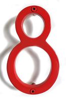NACH hh-sdw6-red-8 House Address Number Floating Shadow, Glossy Red #8