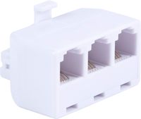 Power Gear Telephone Triplex Adapter, 4-Wire Design, Home or Office, Compatible with Answering Machines, Modems, Fax Machines, All Brands, RJ14, RJ11, White, 76160