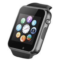 Smart Watch Touchscreen Bluetooth Smartwatch Wrist Watch Sports Fitness Tracker with SIM SD Card Slot Camera Pedometer Compatible iPhone iOS Samsung Android for Men Women Kids (Black)