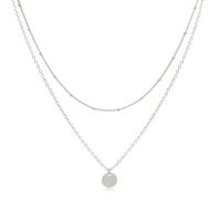 So Pretty Dainty Layered Silver Coin Choker Necklace Handmade Disc Pendant Chic Layering Necklace for Women