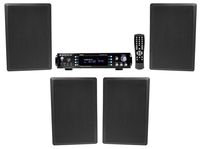 Rockville 1000W Bluetooth Receiver+(4) 5.25" Wall Speakers 4 Restaurant/Bar/Cafe