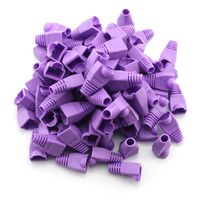 100 Pcs Cat5E CAT6 RJ45 Cable Boots Ethernet Network Strain Relief Connector Plug Cover (Purple)