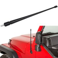 Jeep Wrangler Antenna - Unlimited 2007-2019 JK JKU JL JLU 13.8 Inch Shorty Jeep Antenna CB Mount Kit Flexible Rubber Radio Antenna Replacement