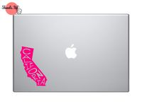 California State Name Inside Vinyl Car Sticker Symbol Silhouette Keypad Track Pad Decal Laptop Skin Ipad Macbook Window Truck Motorcycle (Pink)