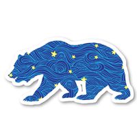 Bear Walking Sticker Blue Spirals and Stars Stickers - 2 Pack - Laptop Stickers - 2.5" Vinyl Decal - Laptop, Phone, Tablet Vinyl Decal Sticker (2 Pack) S81897