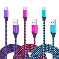 Samsung Galaxy Tablet Charger, Kakaly 3 Pack 6Ft Long Braided Nylon High Speed Fast Micro USB Quick Charging Cord for Samsung Galaxy S7 Edge S6, Grand Prime, Note 4 5, A7 A9, Tab Pro S2 A, More