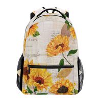 Watercolor Sunflowers Travel Laptop Backpack Daypacks, Yellow Flower Water Resistant College School Computer Bag Bookbag for Women & Men Outdoor Camping&Fits Up to 14-inch Notebook