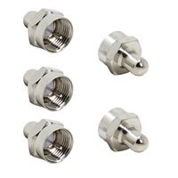 Coax Cable Caps, F Type 75 Ohm Terminator, 5-Pack, RFAdapter, Coax Terminator Caps for Unused Ports on Splitter, AMP, Coaxial Cable, Antenna