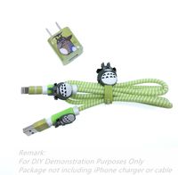 Tospania DIY Wire Protector Kit Compatible for iPhone5 5S SE 6 6S 7 8 Plus X IPad iPod iWatch Charging Cable and USB Charger (My Totoro)