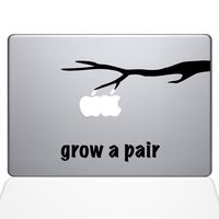 The Decal Guru Grow a Pair MacBook Decal Vinyl Sticker - 13" MacBook Pro (2016 & Newer) - Black (1073-MAC-13X-BLA)