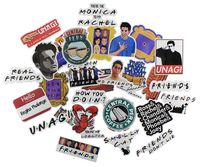 Friends Stickers Decals 34 Pcs , Cool Fun Vinyl Themed Show Stickers for Laptop Snowboard Skateboard Kids Car Bicycle Dirt-Bike Luggage Motorcycle , - Funny Waterproof Sticker Bomb Pack - Friends