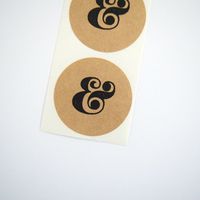 Ampersand Stickers by Once Upon Supplies, Rustic Round Labels and Seals, 1.5 Inches, 30 Stickers