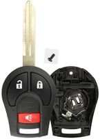 KeylessOption Keyless Entry Remote Car Key Fob Case Shell Uncut Blank Blade Cover Repair For Nissan