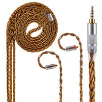 8 Core High Purity Silver Earphone Cable MMCX Cable, Upgrade HiFi in Ear Monitor Audio Cable Replacement Silver Earphone Cable in Ear Audio Wire (MMCX Connector, 2.5MM Audio Jack)