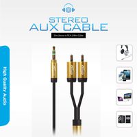 NETmate NMA-MK15SRN Ultra Slim Stereo RCA 2-Wire Cable (OFC/Gold-Plated/AUX Cable) (5ft)