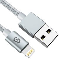 Syncwire iPhone Charger Lightning Cable 3.3Ft, [Apple MFi Certified] Nylon-Braided High-Speed Sync&Charging Cord for iPhone 11/XS Max/XS/XR/X, 8 7 6S 6 Plus, SE 5S 5C 5, Ipad, iPod & More - Silver