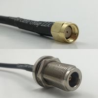 12 inch RGU178 RP-SMA MALE to N FEMALE BULKHEAD Pigtail Jumper RF coaxial cable 50ohm High Quality Quick USA Shipping