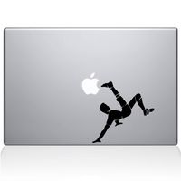 The Decal Guru Soccer Bicycle Kick MacBook Decal Vinyl Sticker - 15" MacBook Pro (2015 & Older) - Black (1178-MAC-15P-BLA)