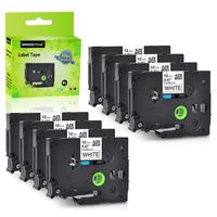 GREENCYCLE 8 Pack Compatible for Brother Laminated TZe TZ FX231 Label Tape 12mmx8m TZe-Fx231 TZeFx231 TZ-Fx231 TZFX231 Flexible ID Cable Wire Black on White 1/2" P-Touch PTH100 PTD600 PTP750W PTD210