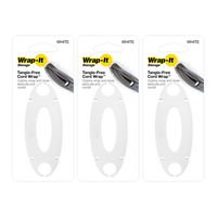 Wrap-It Storage Tangle-Free Cord Wrap - White (3 Pack) - Earbud Holder, Headphone Cord Wrap, Ear Buds Wrap, Cord Manager, Ear Phone Holder, Headset Cable Winder, Earbuds Organizer