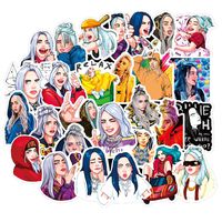 XUUX Billie Eilish Stickers for Kids/Teen, Cool Singer Laptop&Water Bottle Vinyl Stickers, Trendy Notebook Phone Travel Case Computer Hydro Flask Decal 50Pcs Pack