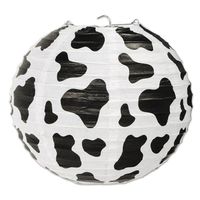Beistle 54558 Cow Print Paper Lanterns, 9-1/2-Inch, Black/White