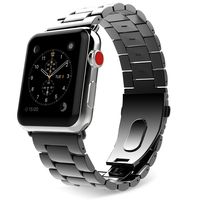 MoKo Compatible Band Replacement for Apple Watch, Stainless Steel Metal Replacement Band with Double Button Folding Clasp Fit iWatch 42mm 44mm Series 5/4/3/2/1 - Space Gray(Not Fit iWatch 38mm 40mm)