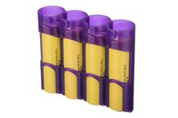 Storacell SL18650PPL by Powerpax SlimLine 18650 Battery Caddy, Purple, Holds 4 Batteries (Not Included)