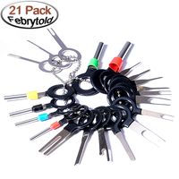 Febrytold 21Pcs Terminals Removal Key Tools Set for Car, Auto Electrical Wiring Crimp Connector Pin Extractor Puller Repair Remover Key Tools Set for Most Connector Terminal