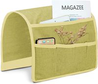 Joywell Sofa Armrest Pocket Organizer,Couch Arm Chair Caddy with 5 Pockets for Magazine, Books, TV Remote Control, Cell Phone, Glasses, iPad (13'' x 35'', Yellow)