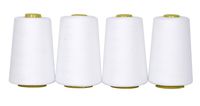 Mandala Crafts All Purpose Sewing Thread from Polyester for Serger, Overlock, Quilting, Sewing Machine (4 Cones 6000 Yards Each,White)