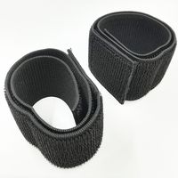 Multi-use Elastic Hook and Loop Fasteners Stretch Straps for Cable Management, Medical Equipment,Bundle Legs or Arms or Tools Width 5cm Length 45cm,Black, 2pcs