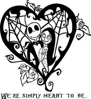 Jack Sally-nightmare Before Christmas Vinyl Decal-for Windows,cars,trucks,tool Boxes,laptops and Tablets 6 Inches Black