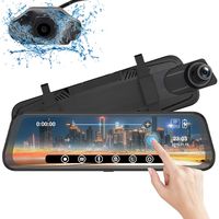 Mirror Dash Cam, 9.66 inch Touch Full Screen 1080P Front and Rear Dual Lens Car Camera with GPS, Starlight Night Vision, G-Sensor Parking Monitor