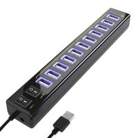 Satechi 12 Port USB Hub with Power Adapter & 2 Control Switches for 2015 MacBook Pro, 2014 MacBook, iMac, Surface Pro, Dell XPS, PC and More