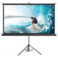 Projector Screen with Stand, TaoTronics Indoor Outdoor Projection Screen 4K HD 100'' 16: 9 Wrinkle-Free Design(Easy to Clean, 1.1Gain, 160° Viewing Angle & Includes a Carry Bag) for Movie, Meeting