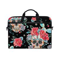 AGONA Vintage Watercolor Skull Roses Cactus Flower Laptop Shoulder Messenger Bag 15 inch Case Sleeve for 14 Inch Laptop Case Laptop Briefcase Compatible Notebook MacBook Ultrabook Chromebook
