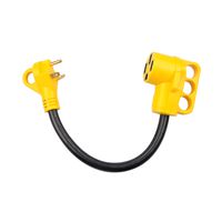ClearMax Premium RV Electrical Dogbone Adapter 30amp Male TT-30P to 50amp Female 14-50R. Longer 18" for Flexible 180 Degree Turn. Easy Handles, 100% Copper Conductor, Flame Retardant, Waterproof, 125V