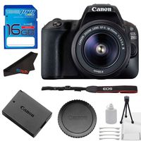 Canon EOS 200D Rebel / SL2 Kit with EF-S 18-55mm f/3.5-5.6 III Lens Digital SLR Camera (Black) (International Model) + Basic Photo Accessory Bundle
