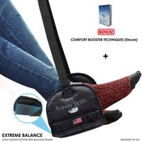 Airplane Footrest - Premium Airplane Travel Accessories That Eliminate Swell Sore & Back Pain Relief Foot Rest Hammock That Provide Relaxation During Long Flights Medical Memory Foam & Stable Base
