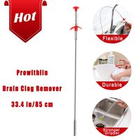 [33.4 in] Drain Clog Remover, Drain Hair Removal tool, Drain Cleaning Brush, Clogged Drain Hair Remover, Snake Hair Drain Clog Remover Cleaning Tool For Bath Tub, Kitchen Sink, Toilet etc