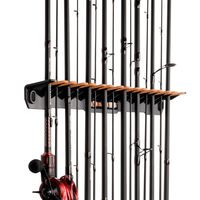KastKing Patented V15 Vertical Fishing Rod Holder - Wall Mounted Fishing Rod Rack, Store 15 Rods or Fishing Rod Combos in 18 Inches, Great Fishing Pole Holder and Rack