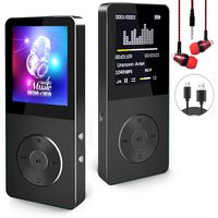 Mp3 Player, Hotechs Hi-Fi Sound, with FM Radio, Recording Function Build-in Speaker Expandable Up to 64GB with Noise Isolation Wired Earbuds