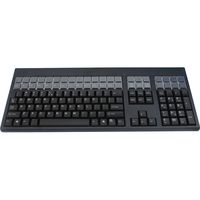 Cherry Electronics G86-71400EUADAA LPOS Keyboard, USB Interface, QWERTY US Key Layout, 131 Programmable and 42 Relegendable Keys, 17.4" W x 7.2" D x 1.3" H, Black