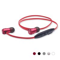 MobiFren Holeic Wireless Bluetooth Earbuds Hi-Fi Quality Stereo Sound Metal Ear Body with Smartphone Mobile App-Magnetic Earphones for Sport, Running Sweat-Proof [Glamorous Red]